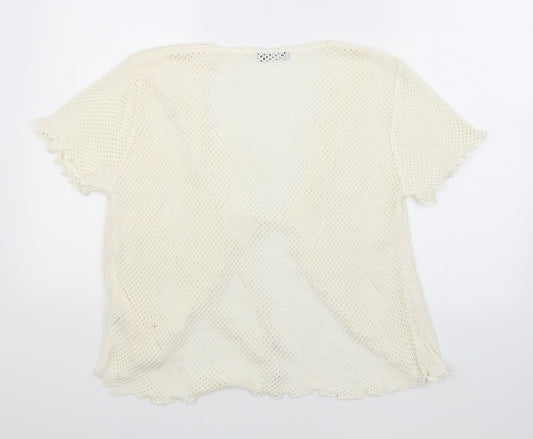 CHIC Womens Beige   Cardigan Jumper Size 4  - Tie Up Front