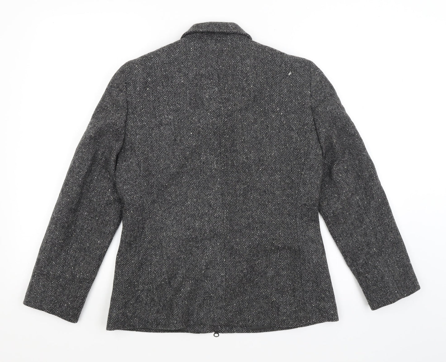 Eddy Taylor Woman Womens Grey Herringbone  Jacket Blazer Size 10