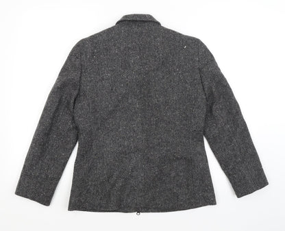 Eddy Taylor Woman Womens Grey Herringbone  Jacket Blazer Size 10