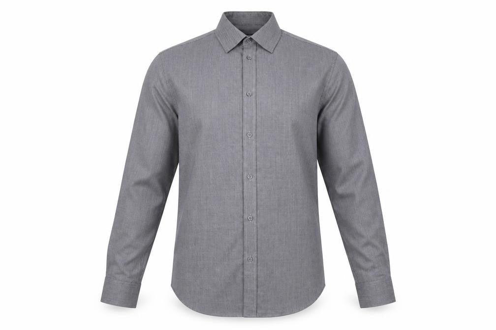 Mens UK Size 15.5 George Grey  Button-Up Long Sleeve Casual Shirt
