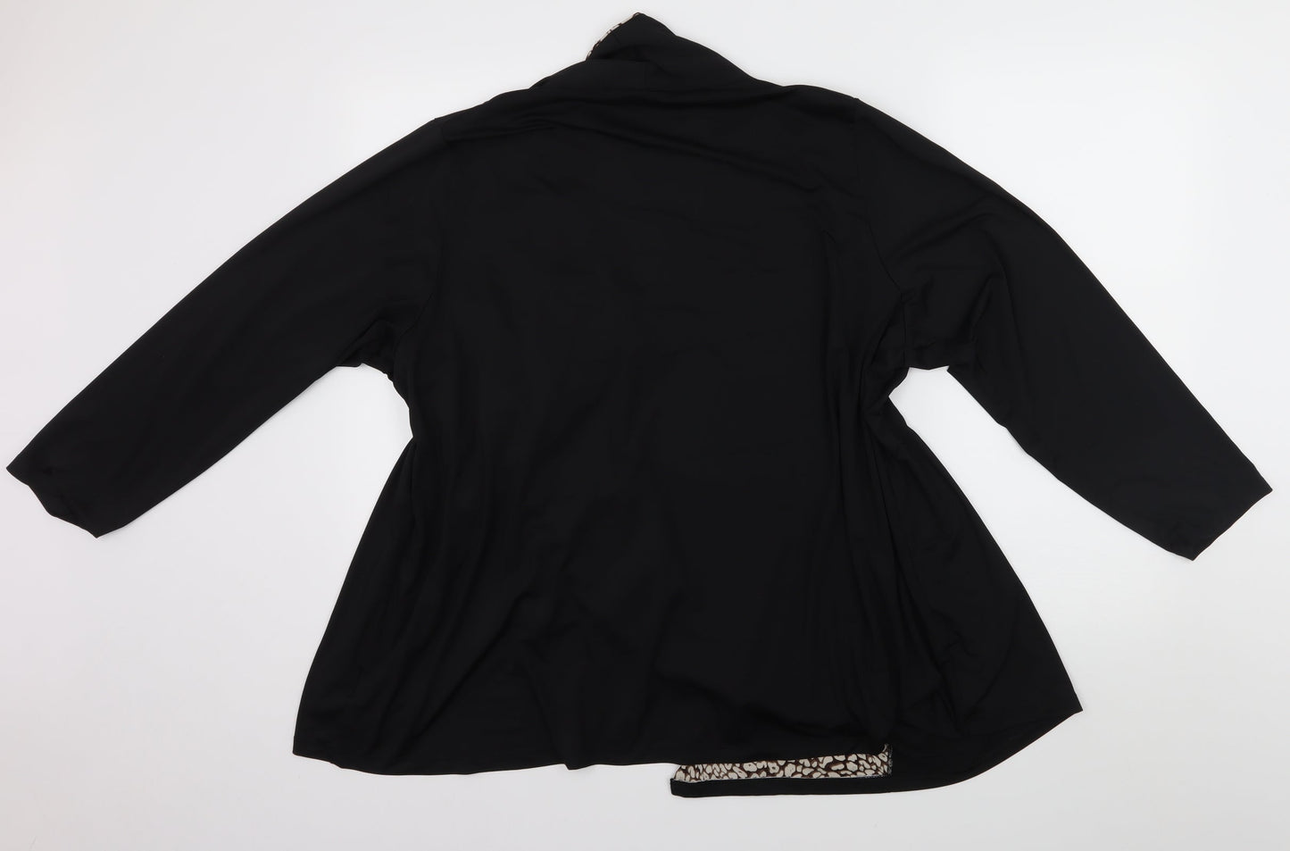 Joanna Hope Womens Black Animal Print  Cardigan Jumper Size M
