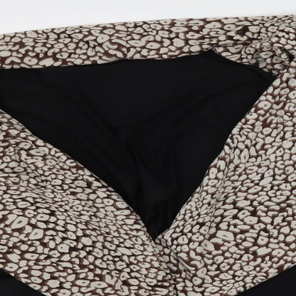 Joanna Hope Womens Black Animal Print  Cardigan Jumper Size M