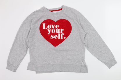 Time To Dream Girls Grey Solid  Top Pyjama Top Size 8-9 Years  - Love