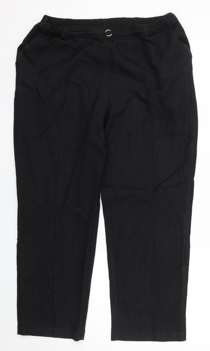 M&S Womens Black   Trousers  Size 16 L26 in