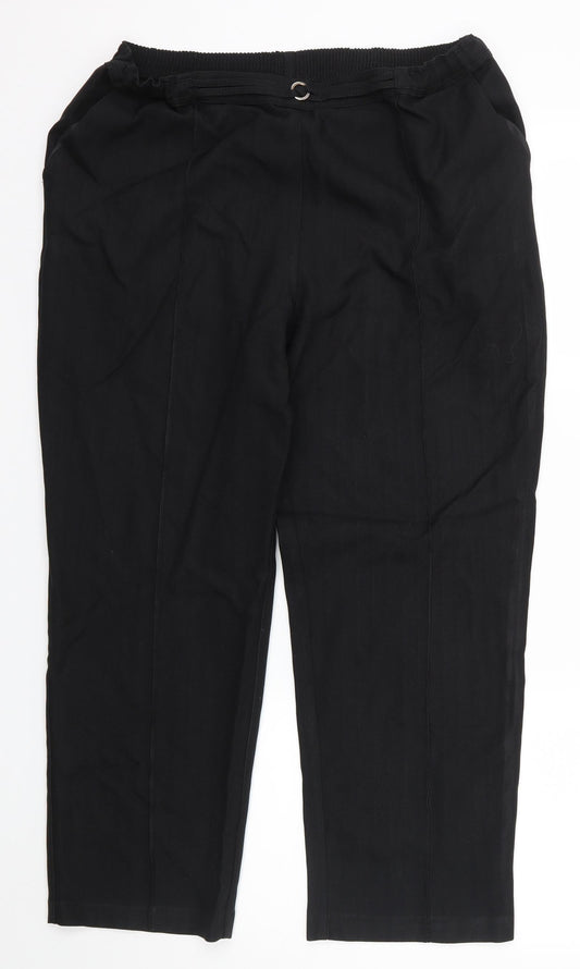 M&S Womens Black   Trousers  Size 16 L26 in