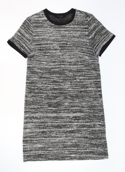 New Look Womens Grey Striped  Slip Dress  Size 8