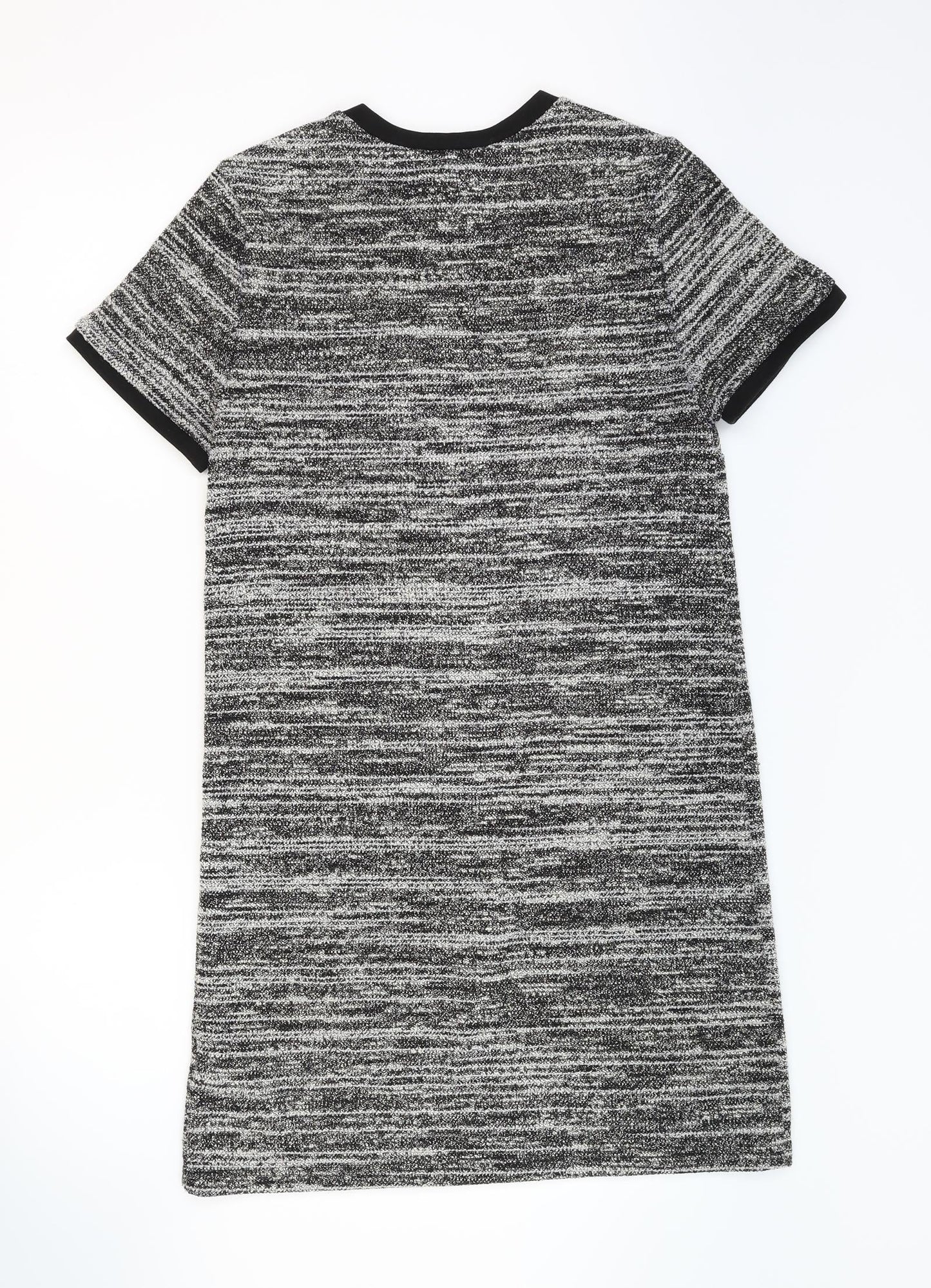 New Look Womens Grey Striped  Slip Dress  Size 8