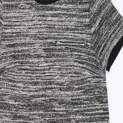 New Look Womens Grey Striped  Slip Dress  Size 8