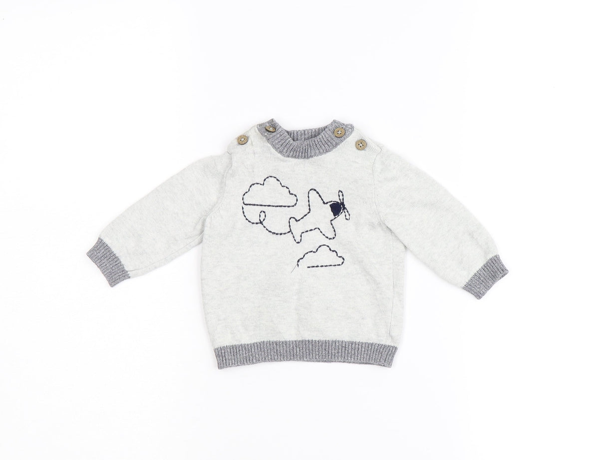 Tu Baby Grey  Flannel Pullover Casual Size 0-3 Months
