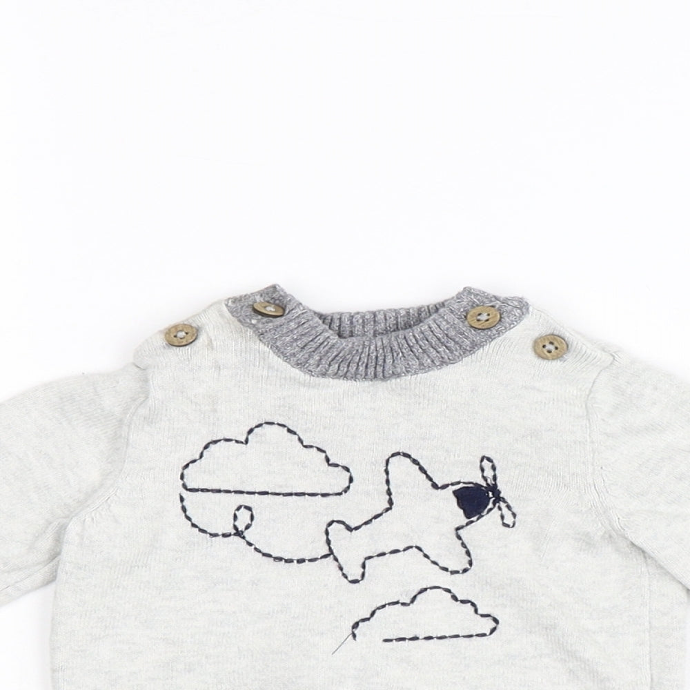 Tu Baby Grey  Flannel Pullover Casual Size 0-3 Months