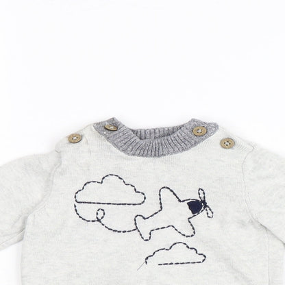 Tu Baby Grey  Flannel Pullover Casual Size 0-3 Months
