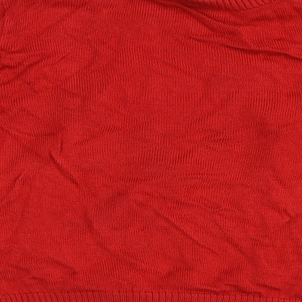 M&Co Girls Red  Knit Pullover Jumper Size 2-3 Years  - Winter Penguin