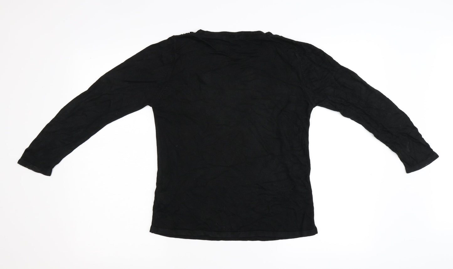 M&S Womens Black  Knit Pullover Jumper Size 8  - Embellished