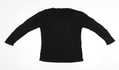 M&S Womens Black  Knit Pullover Jumper Size 8  - Embellished