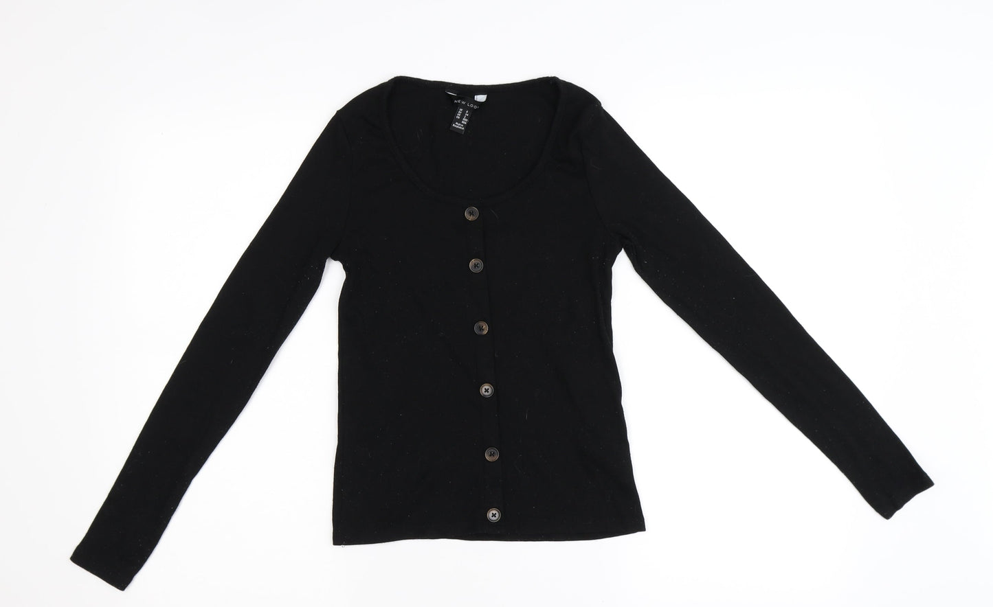 Womens UK Size 6 New Look Black Basic T-Shirt