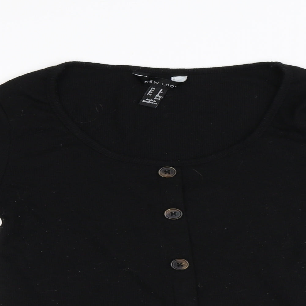 Womens UK Size 6 New Look Black Basic T-Shirt