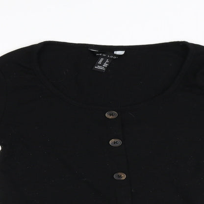 Womens UK Size 6 New Look Black Basic T-Shirt