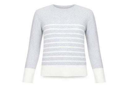 Oasis Womens Grey Striped  Pullover Jumper Size XS