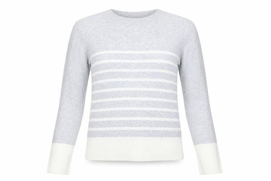 Oasis Womens Grey Striped  Pullover Jumper Size XS