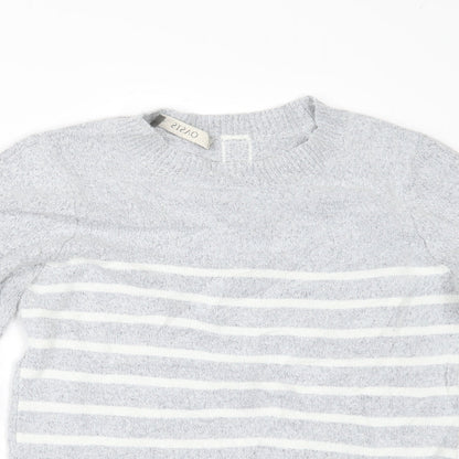 Oasis Womens Grey Striped  Pullover Jumper Size XS