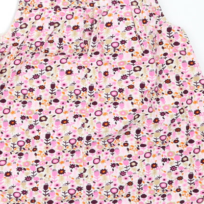 H&M Girls Pink Floral Corduroy Pinafore/Dungaree Dress  Size 12-18 Months