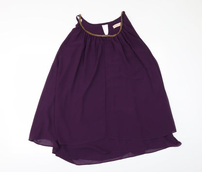 Womens UK Size L Krisp Purple Tunic Blouse