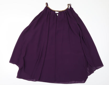 Womens UK Size L Krisp Purple Tunic Blouse