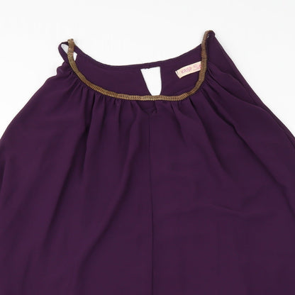 Womens UK Size L Krisp Purple Tunic Blouse