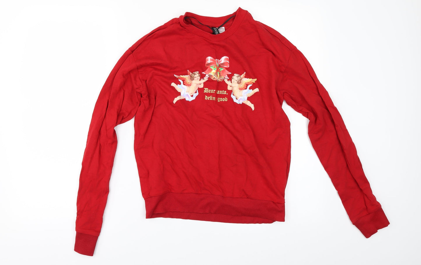 Womens UK Size XS Divided by H&M` Red Pullover Sweatshirt