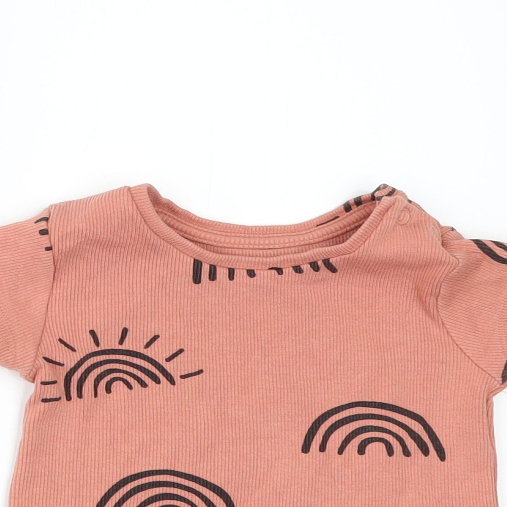 Primark Girls Orange   Basic T-Shirt Size 6-9 Months