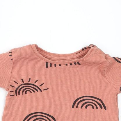 Primark Girls Orange   Basic T-Shirt Size 6-9 Months