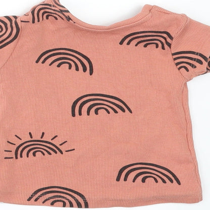 Primark Girls Orange   Basic T-Shirt Size 6-9 Months