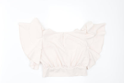 SheIn Girls Ivory   Cropped Blouse Size 10 Years