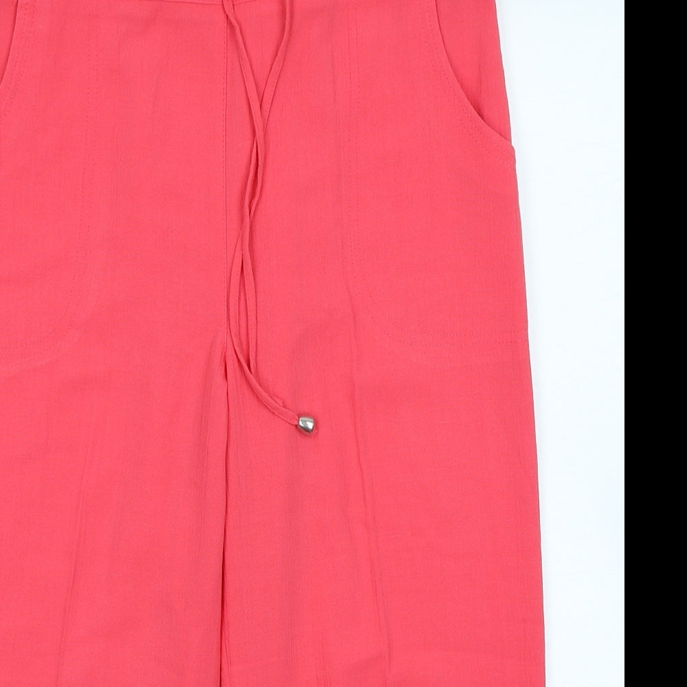 Womens UK Size 12 Papaya Regular Fit Capri Pink Trousers