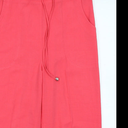 Womens UK Size 12 Papaya Regular Fit Capri Pink Trousers