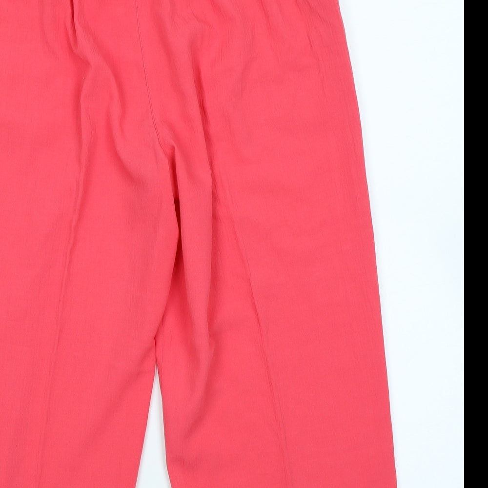 Womens UK Size 12 Papaya Regular Fit Capri Pink Trousers