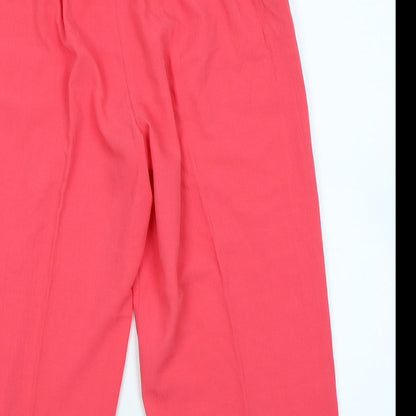 Womens UK Size 12 Papaya Regular Fit Capri Pink Trousers