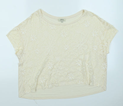 Papaya Womens Ivory   Cropped T-Shirt Size 14