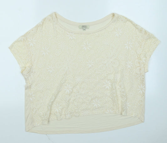 Papaya Womens Ivory   Cropped T-Shirt Size 14