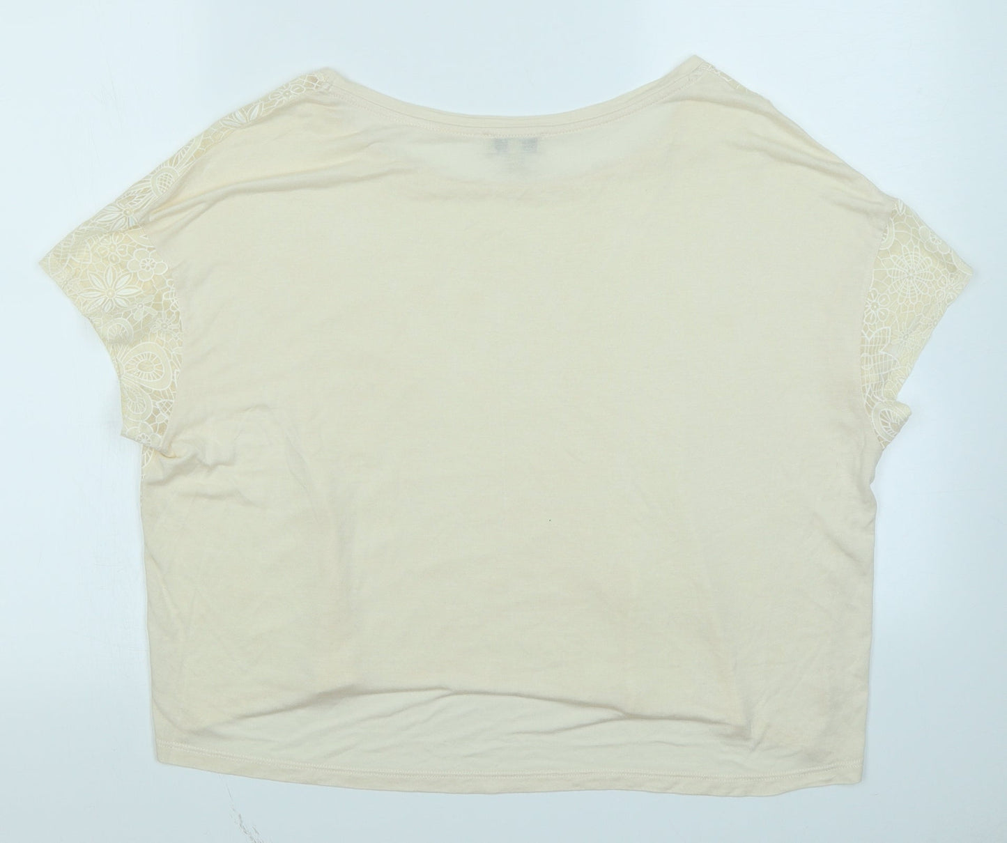 Papaya Womens Ivory   Cropped T-Shirt Size 14