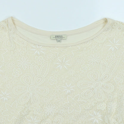 Papaya Womens Ivory   Cropped T-Shirt Size 14