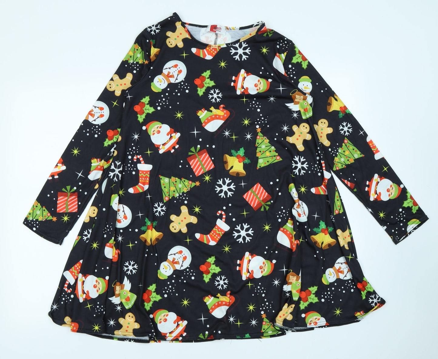 Ash Collection Womens Black Polka Dot  Fit & Flare  Size M  - Christmas dress