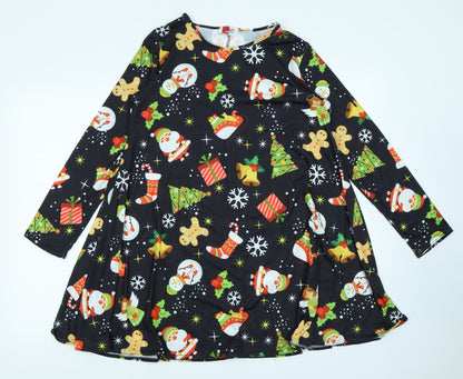 Ash Collection Womens Black Polka Dot  Fit & Flare  Size M  - Christmas dress