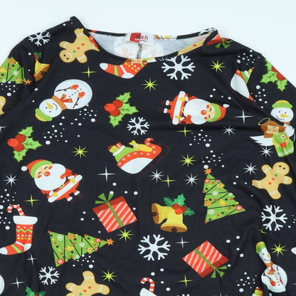 Ash Collection Womens Black Polka Dot  Fit & Flare  Size M  - Christmas dress