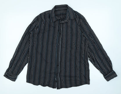 Matalan Boys Black Striped  Basic Button-Up Size 12-13 Years