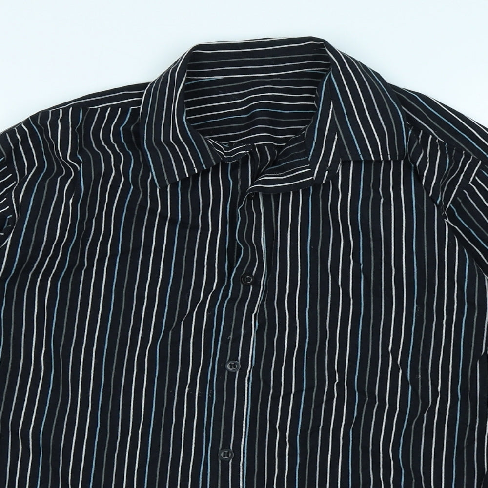 Matalan Boys Black Striped  Basic Button-Up Size 12-13 Years