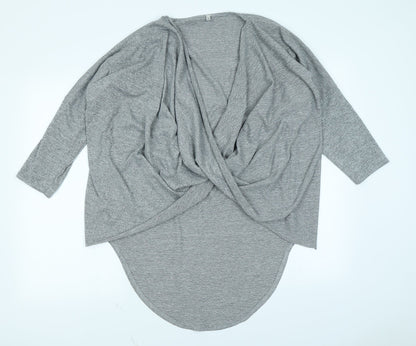 Womens UK Size 14 Preworn Grey Basic T-Shirt