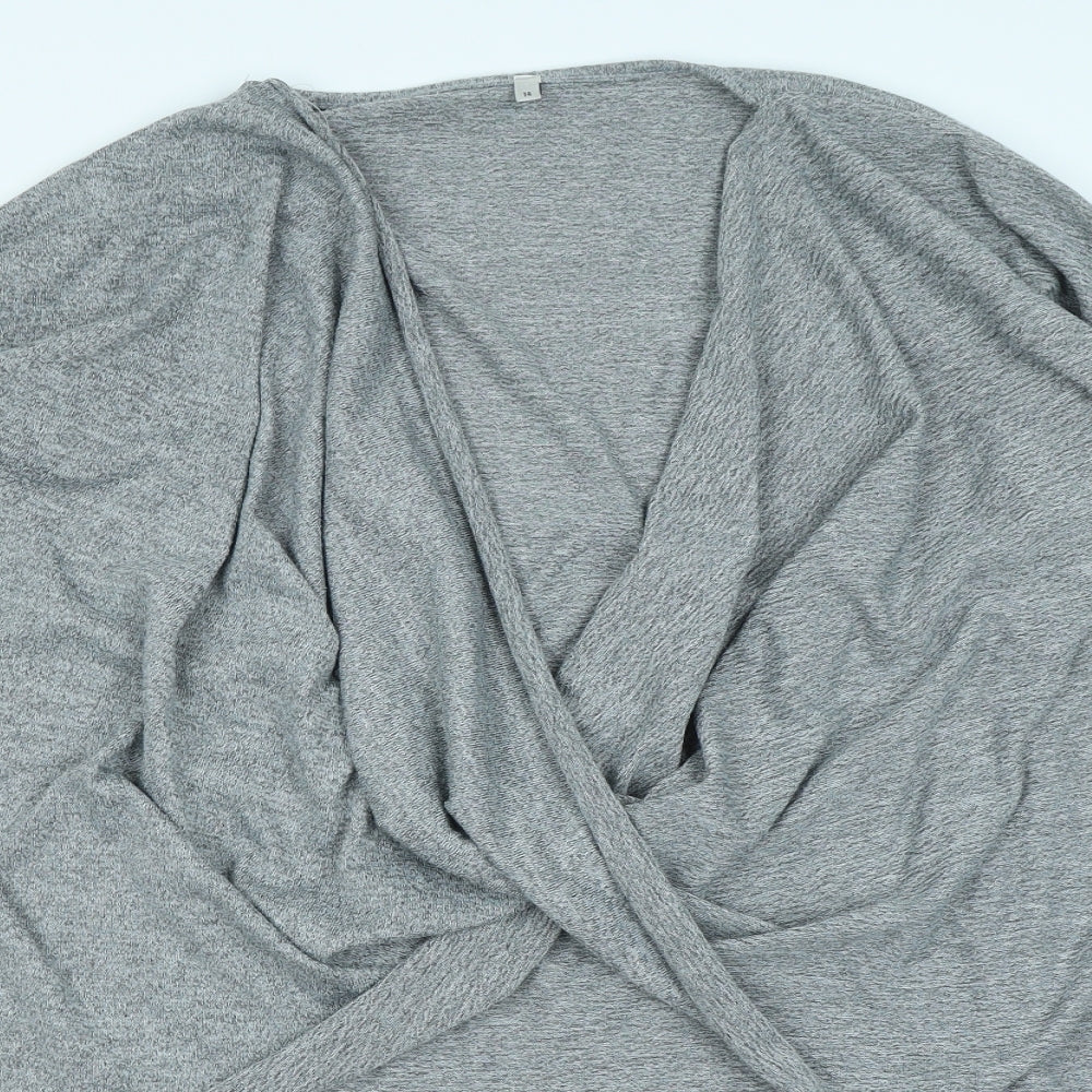Womens UK Size 14 Preworn Grey Basic T-Shirt