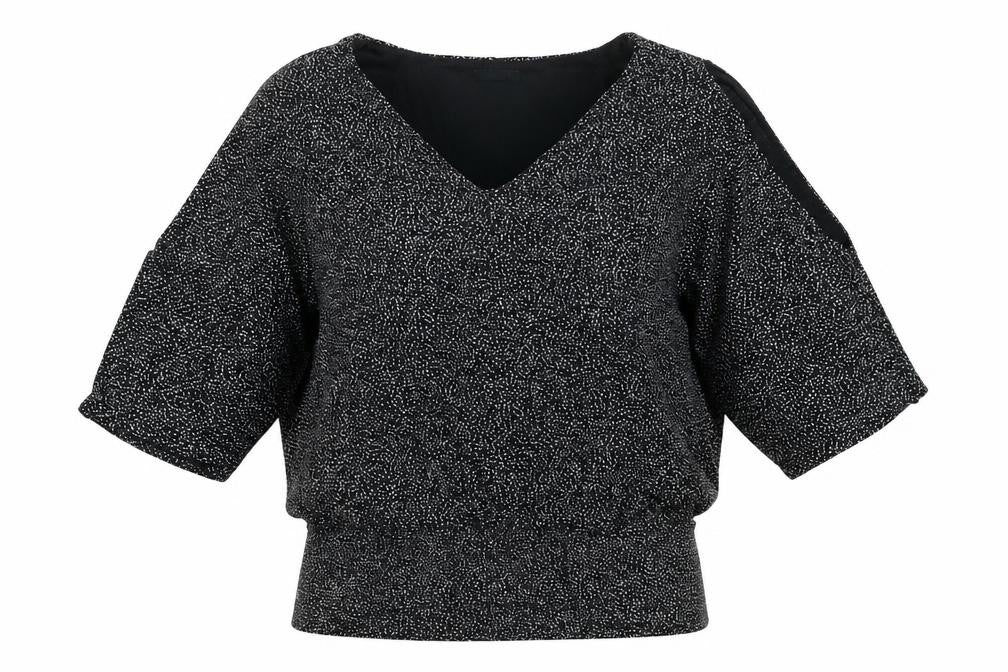 Womens UK Size 12 Roman Black Basic T-Shirt