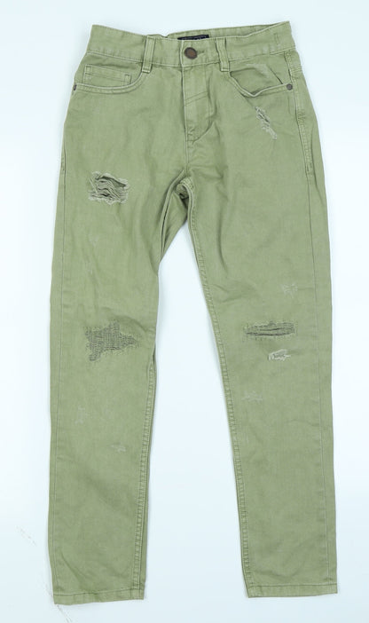 NEXT Boys Green  Denim Skinny Jeans Size 12 Years - Distressed